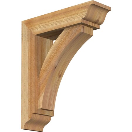 Thorton Traditional Rough Sawn Bracket w/ Offset Brace, Western Red Cedar, 6"W x 20"D x 24"H
